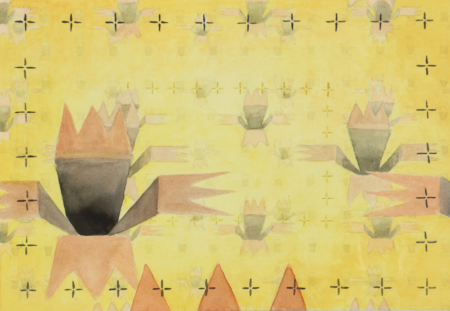 Kalina Winters - Yellow Sky Garden Watercolor